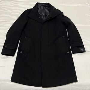 Pea Coat CASHMERE BLEND Taka Q Jacket Womens M Black Japanese Takakyu